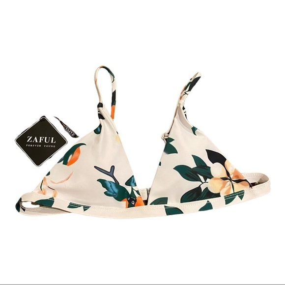 Zaful Leaf Print Bikini Top NWT Tropical Size 6 - Picture 6 of 6